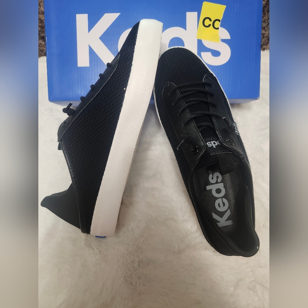 Keds  Black Lace-Up Kickback Sneakers - Picture 2 of 7